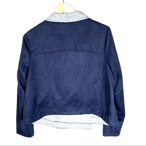 Gibson Latimer Navy blue faux vegan suede full zip jacket size 1X XL B129 - Picture 4 of 4